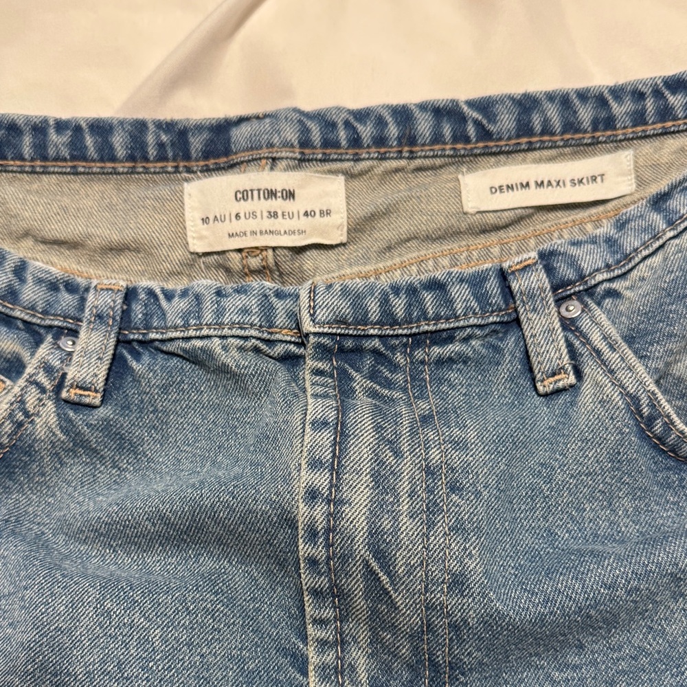 Cotton On Blue Denim Maxi Skirt